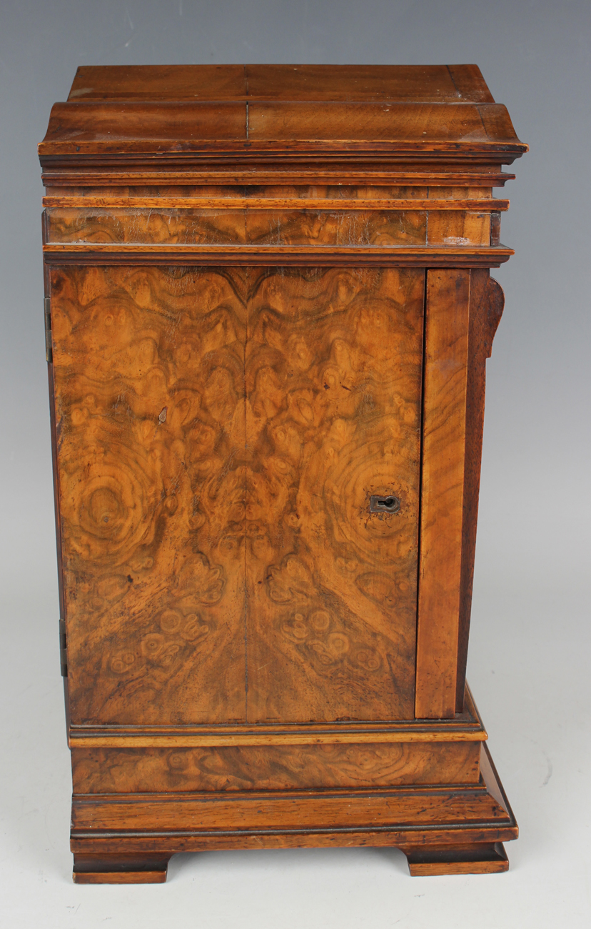 A late 19th century walnut mantel clock with Lenzkirch eight day movement striking on a gong, the - Image 3 of 8