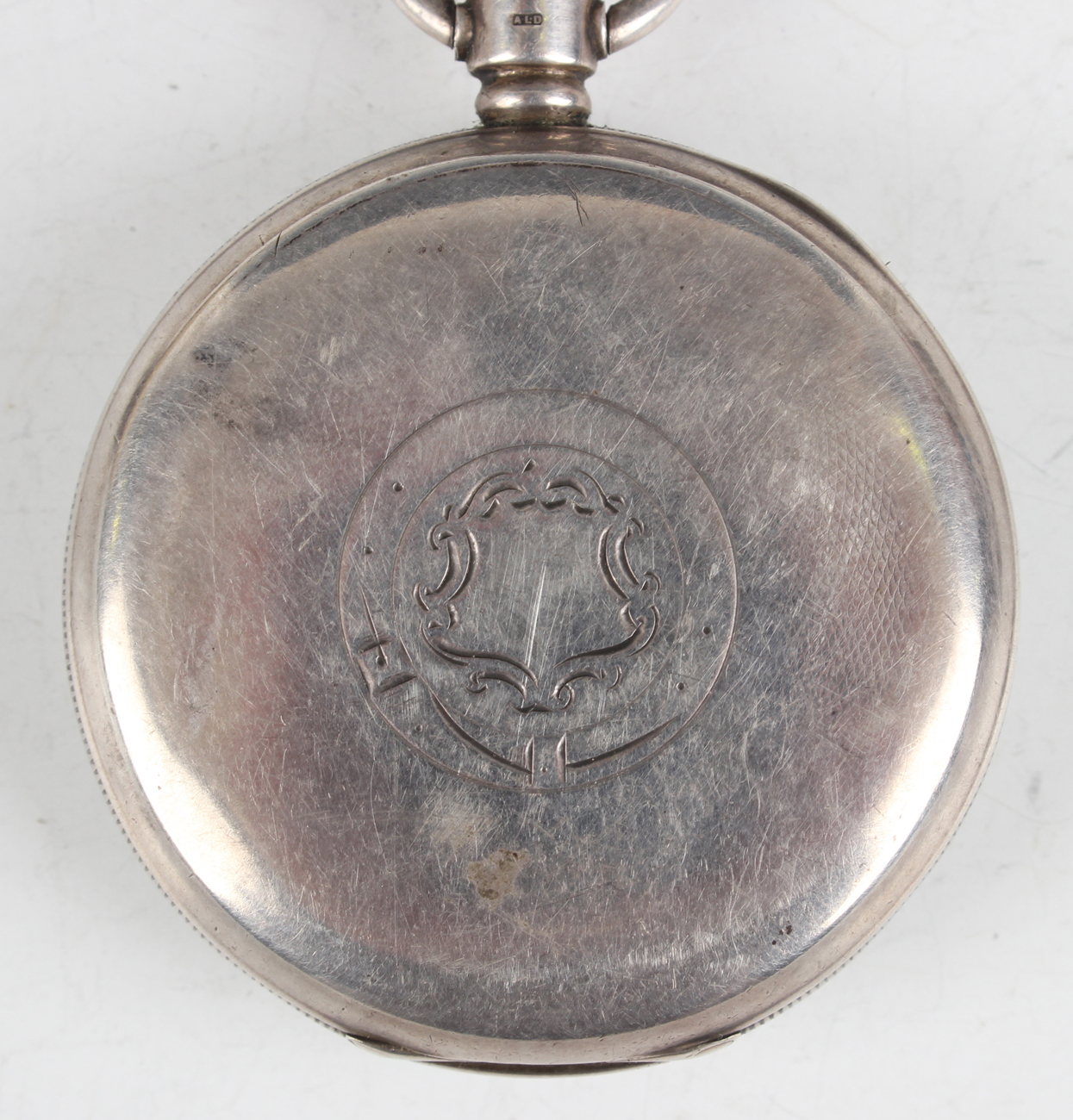 A silver cased keyless wind open-faced gentleman's pocket watch, the movement detailed 'Tachy - Image 14 of 18