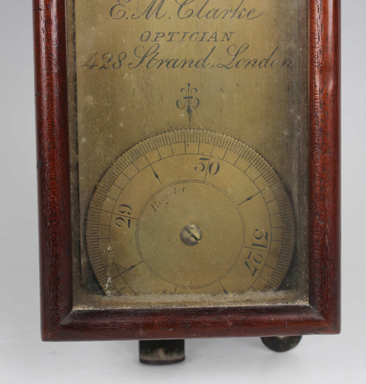 A Victorian mahogany cased 'Rodney Yacht' sympiesometer, the brass scale with mercury thermometer, - Image 2 of 8