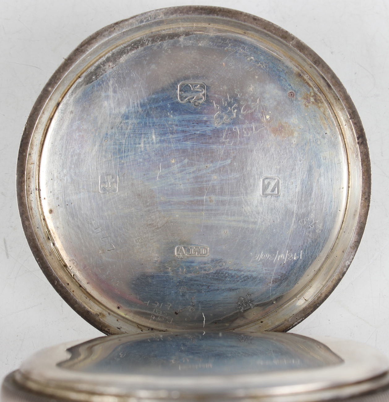 A silver cased keyless wind open-faced gentleman's pocket watch, the movement detailed 'Tachy - Image 15 of 18