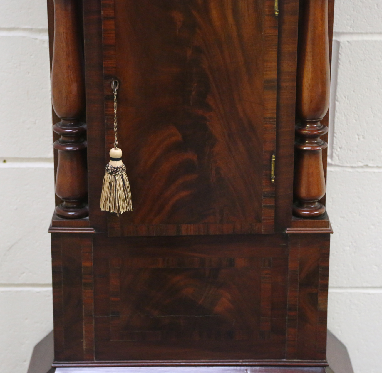 A Victorian mahogany longcase clock with eight day movement striking hours on a bell, the 13-inch - Image 4 of 15