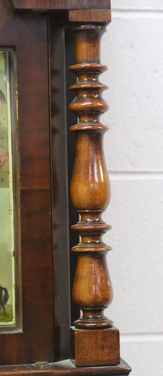 A Victorian mahogany longcase clock with eight day movement striking hours on a bell, the 13-inch - Image 14 of 15