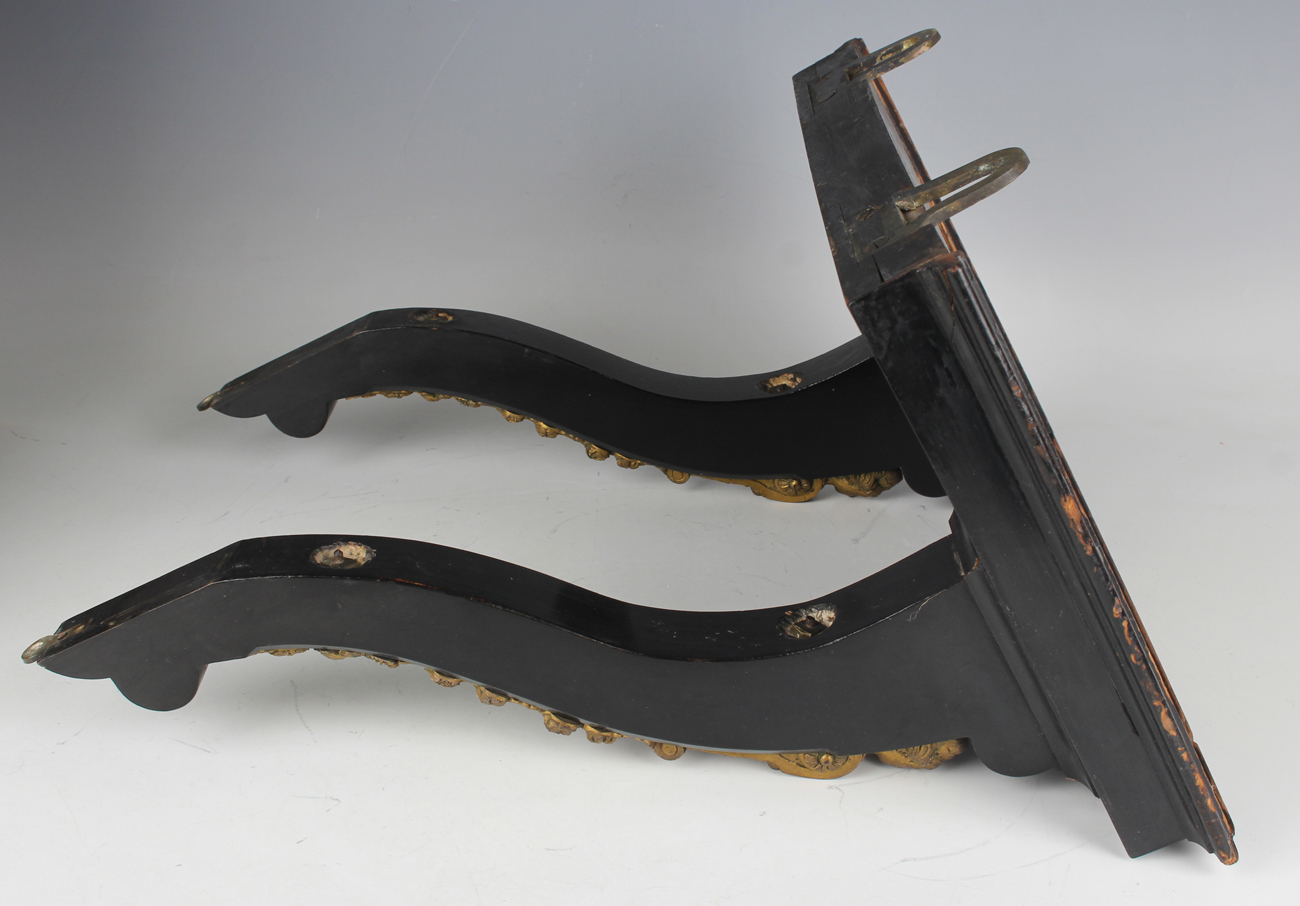 A late Victorian ebonized and gilt brass mounted bracket clock with eight day triple fusee - Image 4 of 14