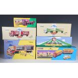 Six Corgi Classics circus and fairground vehicles, including No. 11201 Chipperfield's ERF artic