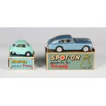 A Spot-On No. 113 Aston Martin DB3 and a No. 118 BMW Isetta, both boxed (some paint wear and minor