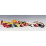 A collection of Dinky Toys and Supertoys army vehicles, fire engines, refuse lorries, road sweepers,