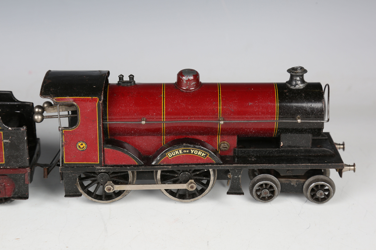 A Bassett-Lowke gauge O clockwork locomotive 'Duke of York' and tender 1931 in maroon and black - Image 12 of 12