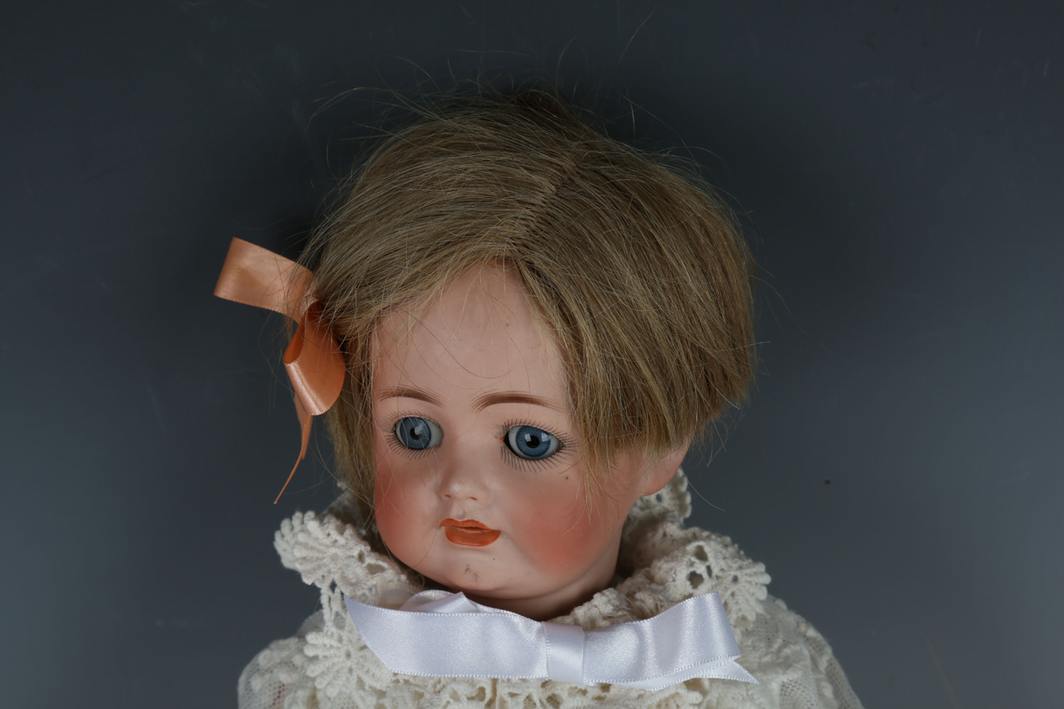 A J.D. Kestner bisque head doll, impressed '260 43', with later wig, open mouth showing upper - Image 2 of 6