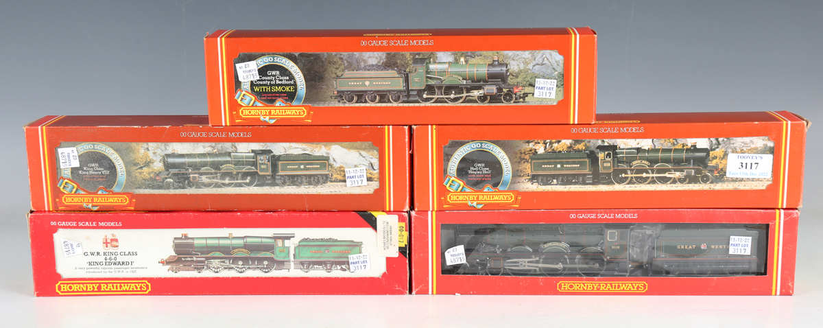 Five Hornby gauge OO Great Western locomotives and tenders, comprising R/349 'King Henry VII', R.313