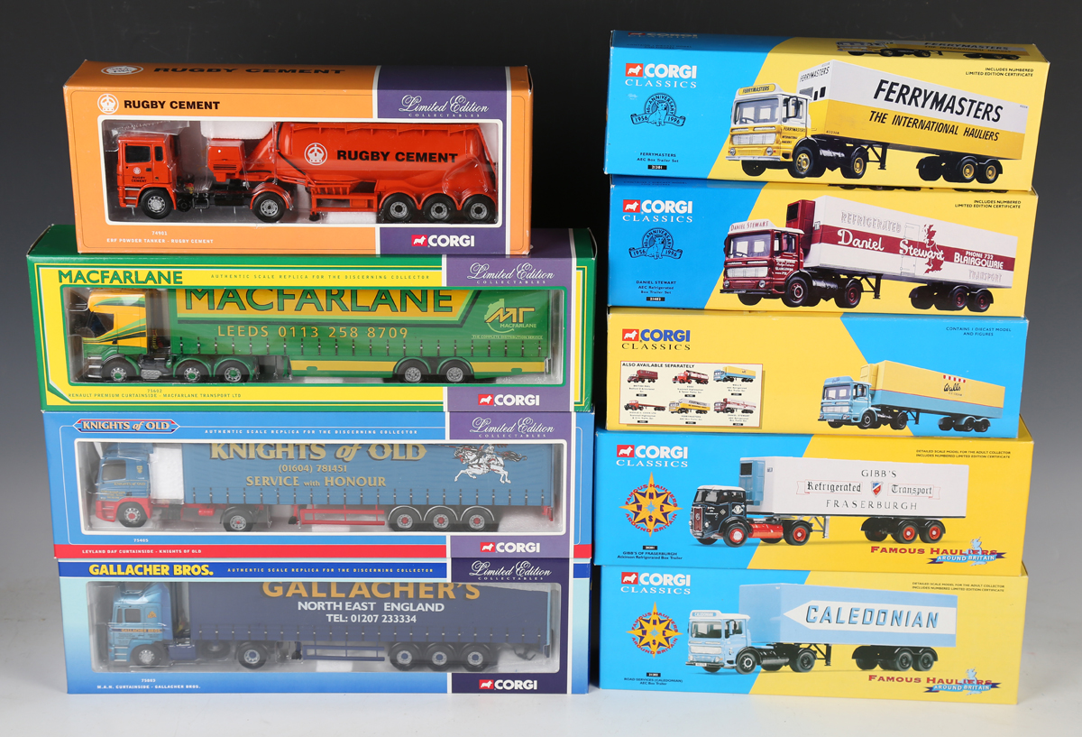 Forty-eight Corgi Classics commercial vehicles, including No. 60024 Eddie Stobart forklift truck and