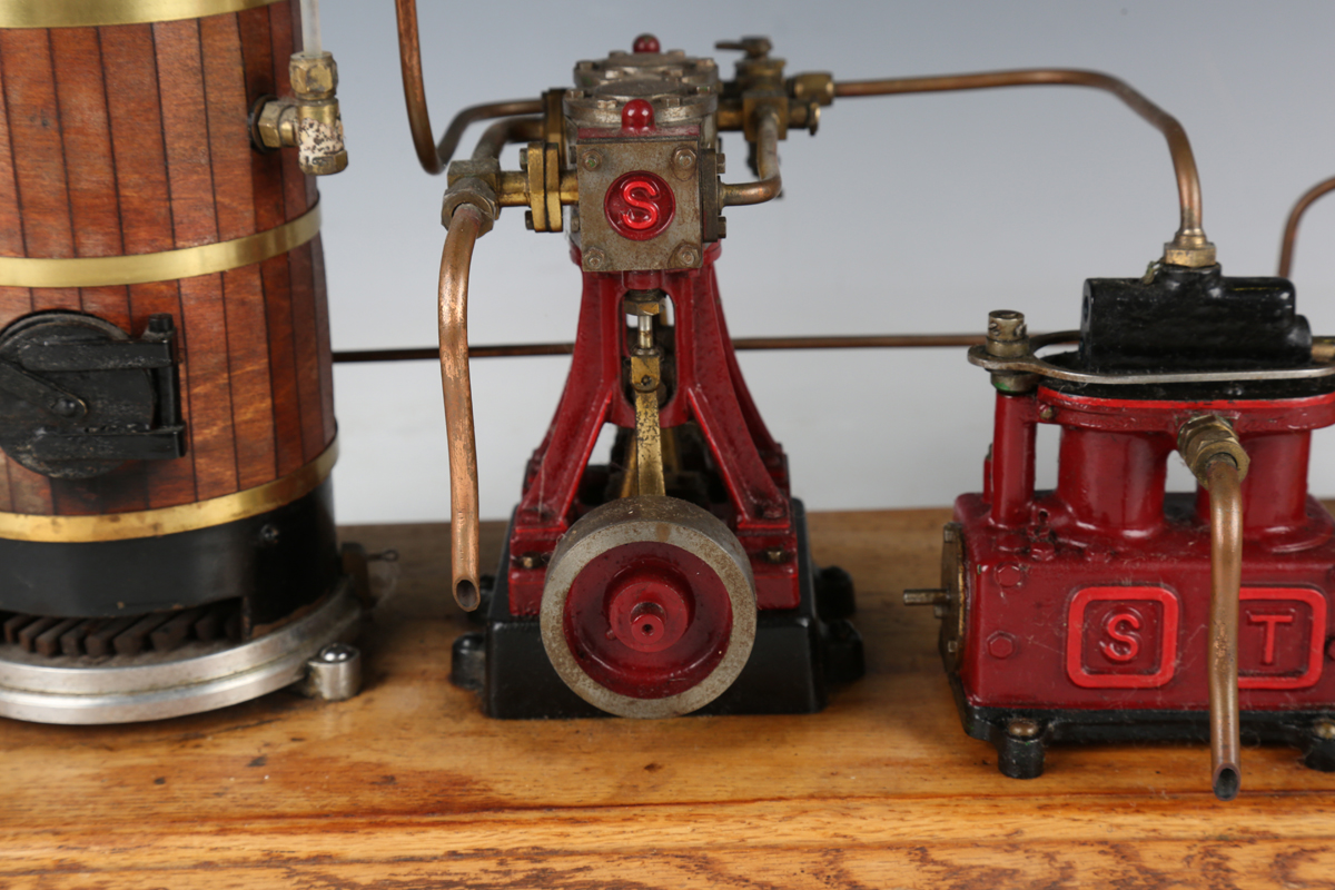 A live steam power plant with Stuart D10 vertical engine with 5cm flywheel and Stuart Turner steam - Image 4 of 11