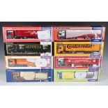 Ten Corgi 1:50 scale articulated curtainside lorries, including No. 75604 Kent Connection Ltd, No.