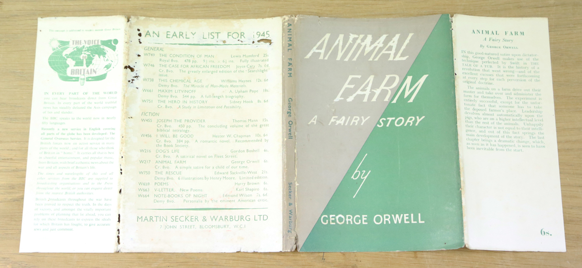 ORWELL, George. Animal Farm, a Fairy Story. London: Secker and Warburg, May 1945. First edition, - Image 4 of 8