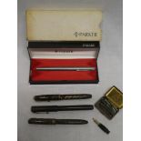 A small selection of various collectors' pens including Relief 12 marbled fountain pen,