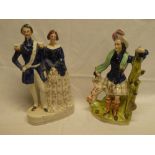 A Victorian Staffordshire Pottery figure of Princess Royal and Frederick of Prussia 16" high and