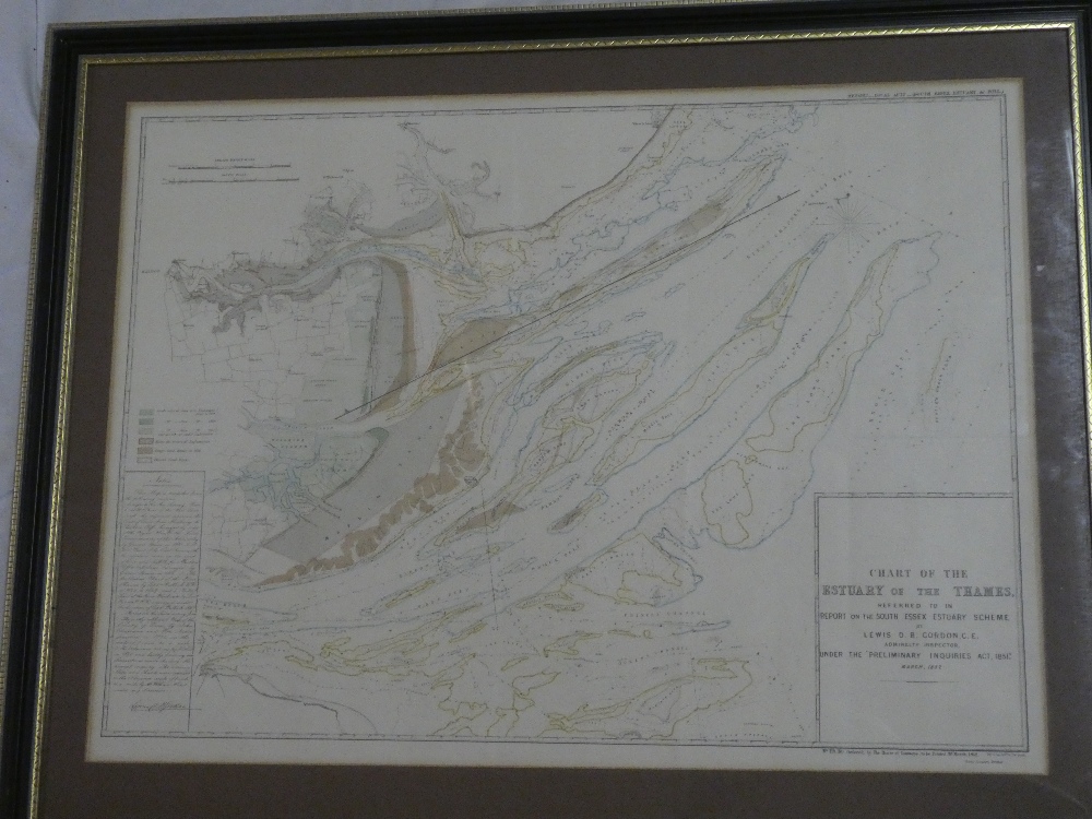 A 19th Century chart of the estuary of the Thames by LDB Cordon, 1852,