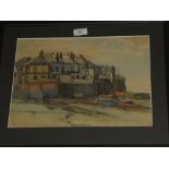 Artist Unknown - watercolour Coastal cottages, indistinctly signed,