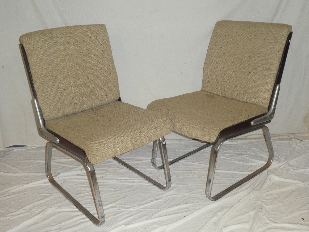 A pair of 1960's Eames-style chromium plated,