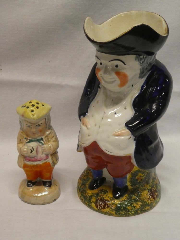 A Victorian Staffordshire pottery traditional Toby jug,