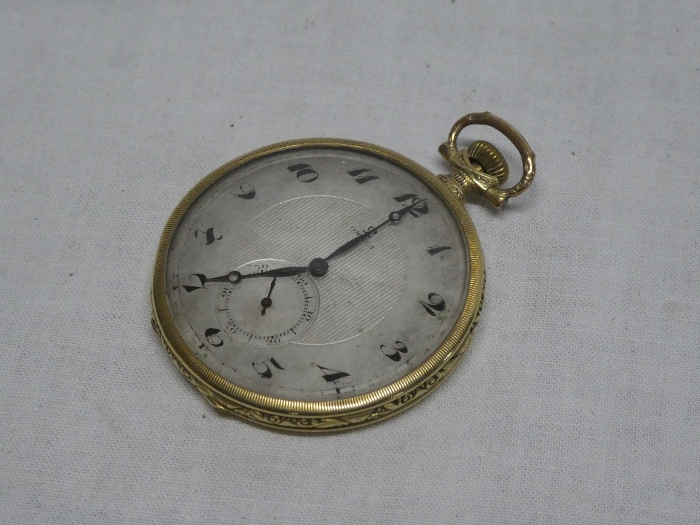 A gentleman's slim 18ct gold pocket watch by Omega with circular silvered dial in 18ct gold