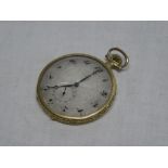 A gentleman's slim 18ct gold pocket watch by Omega with circular silvered dial in 18ct gold