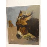 Arthur Batt - oil on canvas Head study of a donkey,