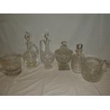 A selection of good quality cut glass including circular pedestal jar and cover,