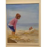 D**Willers - oil on canvas A child on the shoreline, signed,