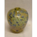 An unusual art glass vase by Siddy Langley with lustre decoration,