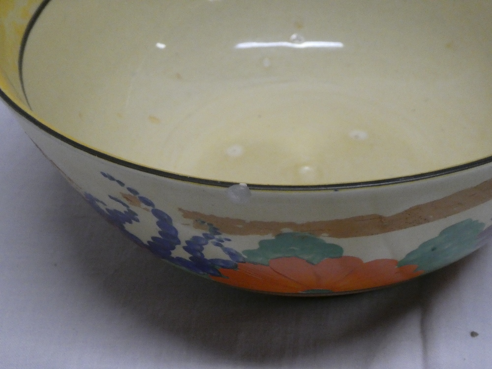 A Clarice Cliff Bizarre "Gayday" pattern circular bowl with painted floral decoration (slight - Image 2 of 2