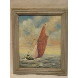 F**C** Fairbrass - oil, on board Fishing boat at sea, signed,