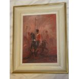 Ben Maile - oil on canvas Cavalry soldiers on horseback, signed,