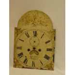 A 19th century Cornish longcase clock dial by William Slade of Penryn,