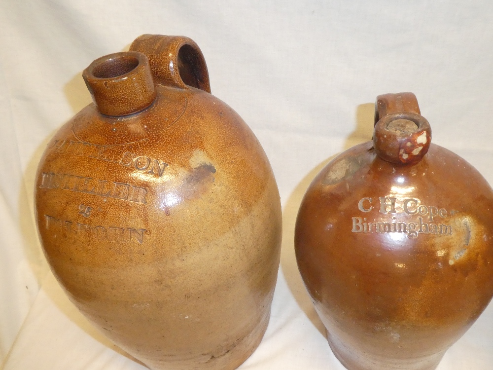 Four 19th century stoneware flagons including two gallon flagon by G Orme of Blackfriars Road, - Image 2 of 3