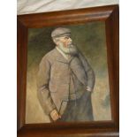 Artist unknown - oil on board Three quarter length portrait of golfer Tom Morris 19" x 16"