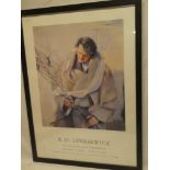 A coloured Robert Lenkiewicz exhibition print "Pieces from Project 1 - Vagrancy" framed and glazed