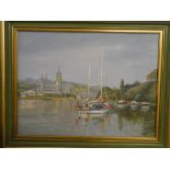 Nancy Bailey - oil on canvas "Truro River from Boscawen Park", signed, inscribed to verso,