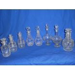 Three pairs of Victorian cut-glass decanters and stoppers and two other cut-glass decanters (8)