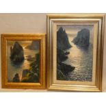 Artist Unknown - oils on canvases Two Capri coastal scenes, indistinctly signed,