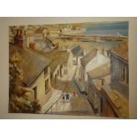 Edward Bouverie-Hoyton - oil on board "Downalong Newlyn", signed, labelled to verso,