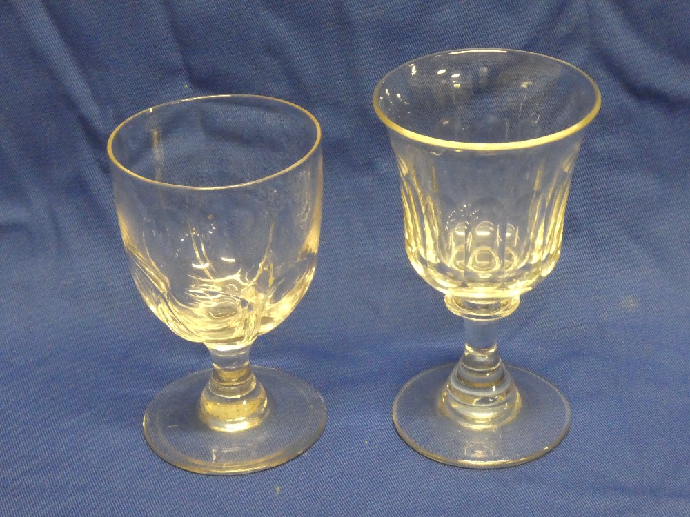 Two various Victorian pedestal rummer glasses