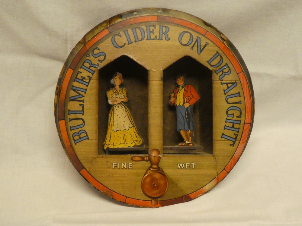 An unusual Bulmer's cider advertising weatherhouse "Bulmer's Cider on Draught",