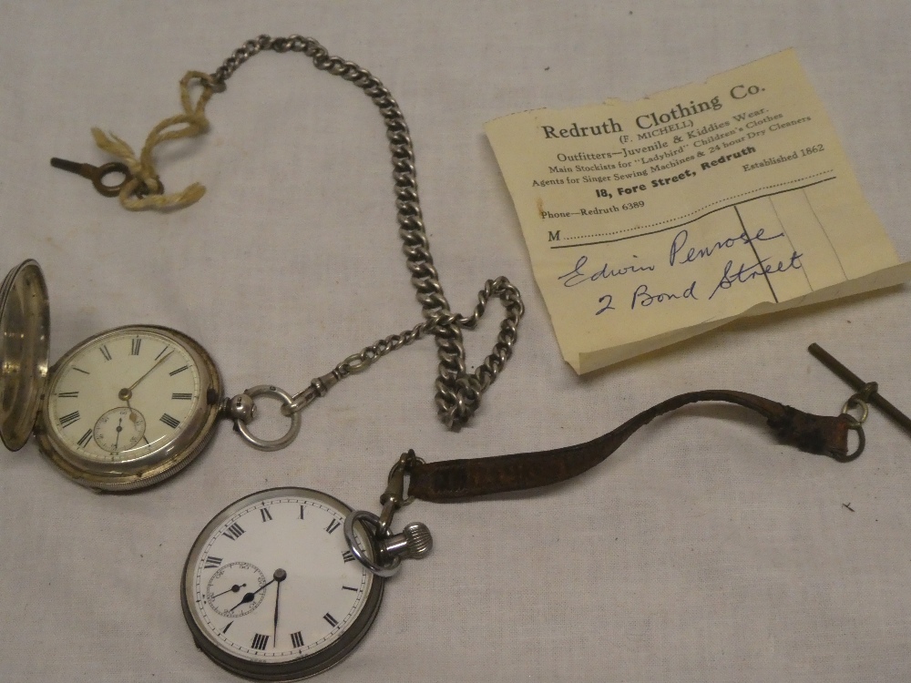 A 19th century Cornish silver gentlemen's pocket watch by Penrose of Redruth with circular enameled