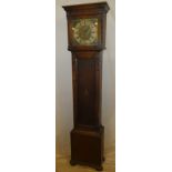 A good quality longcase clock with 10" brass and silvered square dial by Waring & Gillow Limited