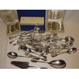 A large selection of French silver-plated table cutlery by Christophle together with two part sets