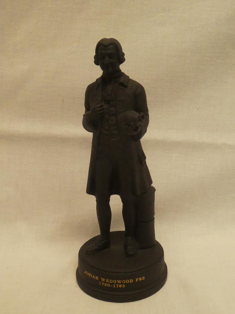 A Wedgwood black basalt commemorative figure of Josiah Wedgwood,