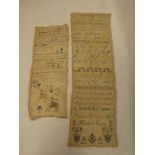 An early Victorian rectangular needlework sampler by Ann Tucker of Kentsbury dated 1858 depicting