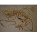 A selection of various costume jewellery, mainly pearl-effect necklaces etc.