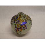A Cornish Art Glass tapered vase by Norman Stuart Clarke with multi-coloured decoration, signed,