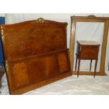 A small selection of 19th Century French furniture including double bed frame with head and foot in